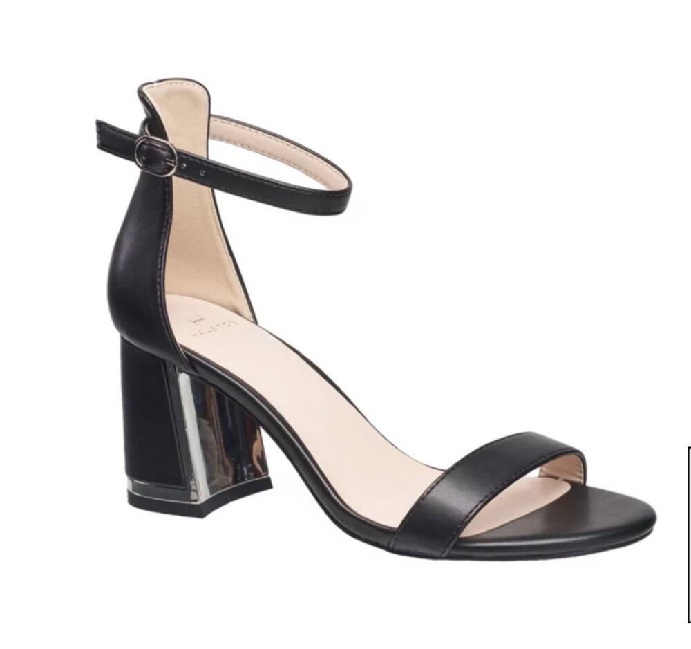 New Halston black practical sandals heels size 8.5
